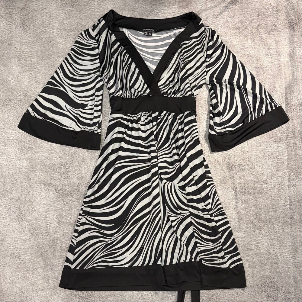 Y2k Zebra Empire Mini Dress